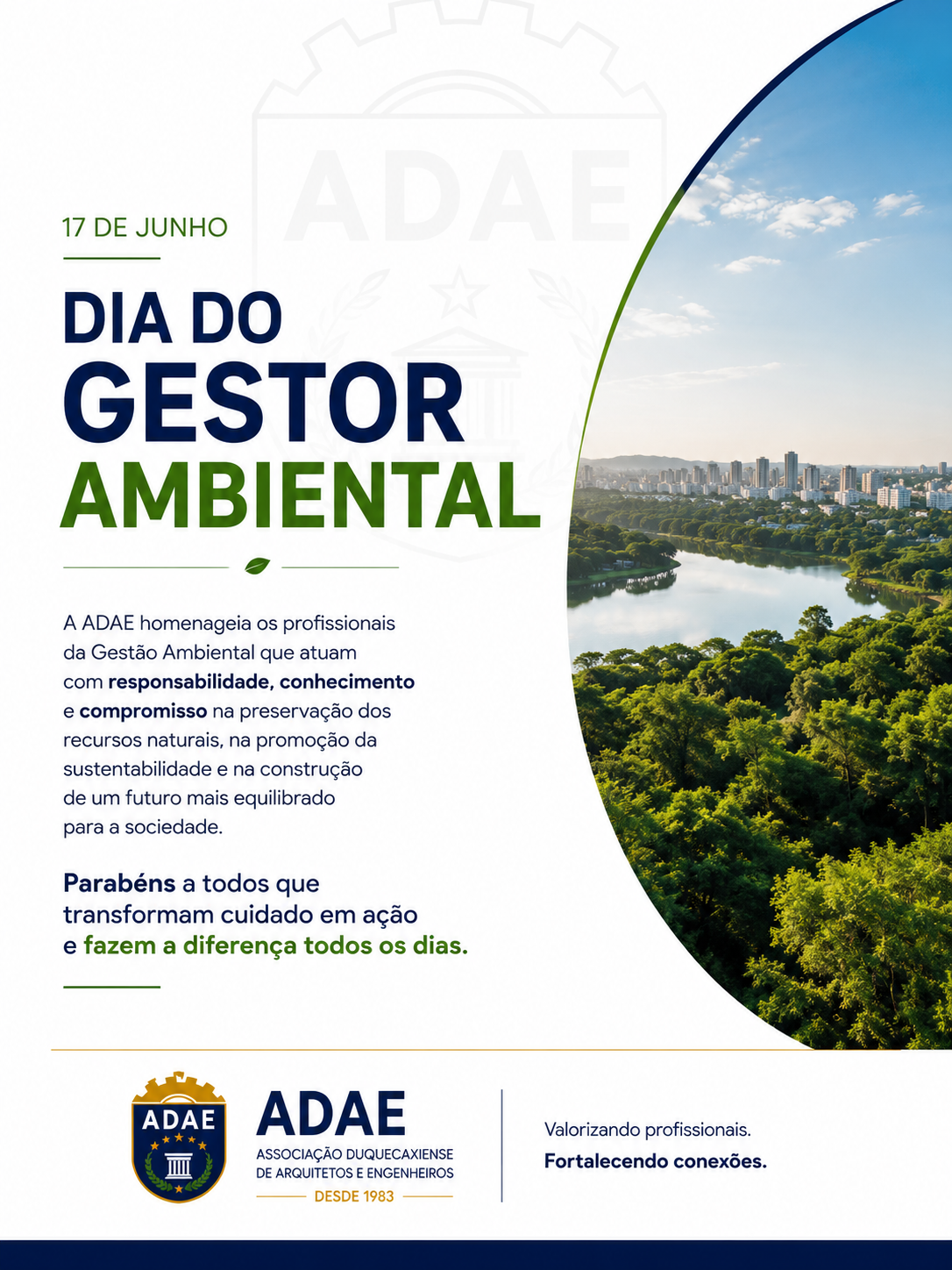 Arte institucional da ADAE em homenagem ao Dia do Gestor Ambiental